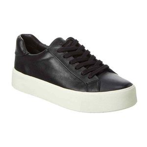 VINCE - Benfield black genuine leather platform sneakers Women Sz 8.5 NEW $250